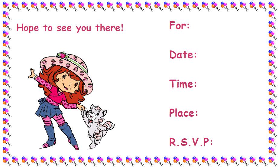 strawberry shortcake invitation